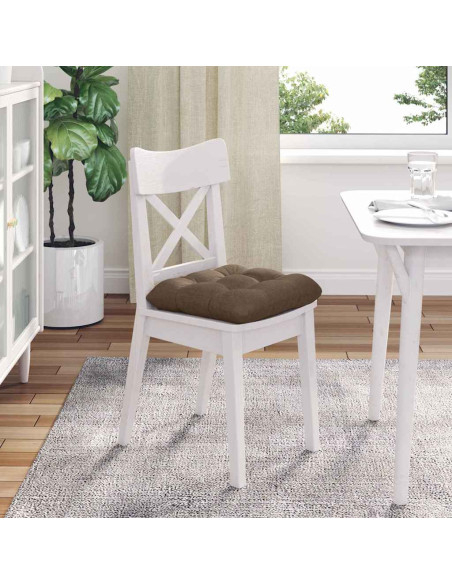 Cuscini per Seduta 4 pcs Marrone 40 x 40 x 12 cm Tessuto