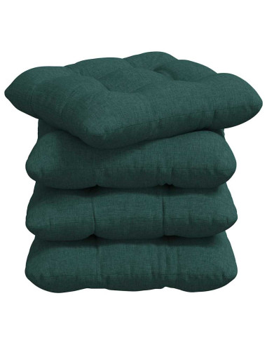 Cuscini per Seduta 4 pcs Verde Scuro 40 x 40 x 12 cm Tessuto