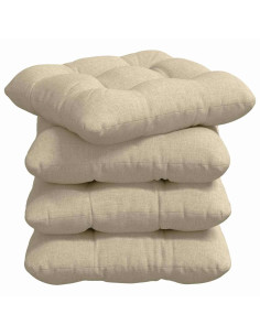 Cuscini per Seduta 4 pcs Crema 40 x 40 x 12 cm Tessuto 2