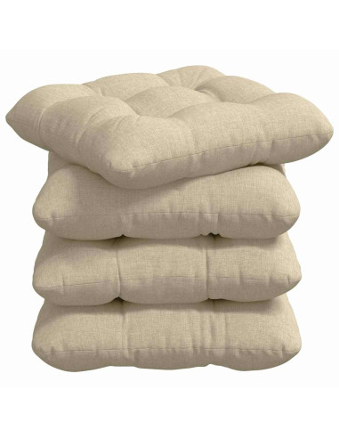 Cuscini per Seduta 4 pcs Crema 40 x 40 x 12 cm Tessuto