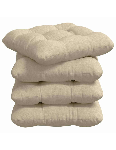Cuscini per Seduta 4 pcs Crema 40 x 40 x 12 cm Tessuto
