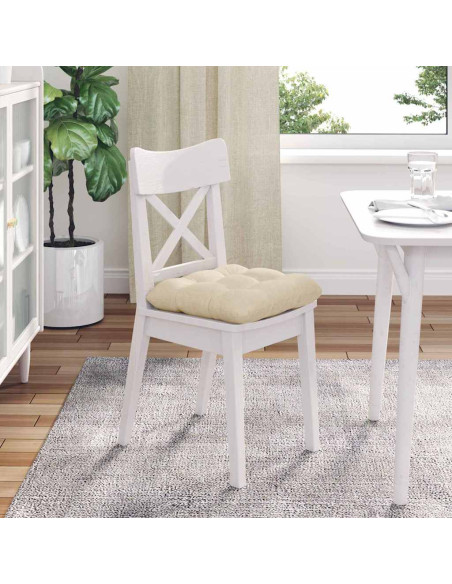 Cuscini per Seduta 4 pcs Crema 40 x 40 x 12 cm Tessuto