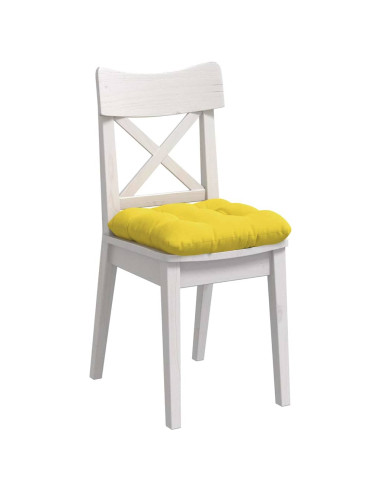 Cuscini per Seduta 4 pcs Giallo Chiaro 40 x 40 x 12 cm Tessuto