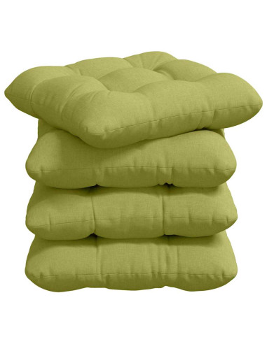 Cuscini per Seduta 4 pcs Verde chiaro 40 x 40 x 12 cm Tessuto