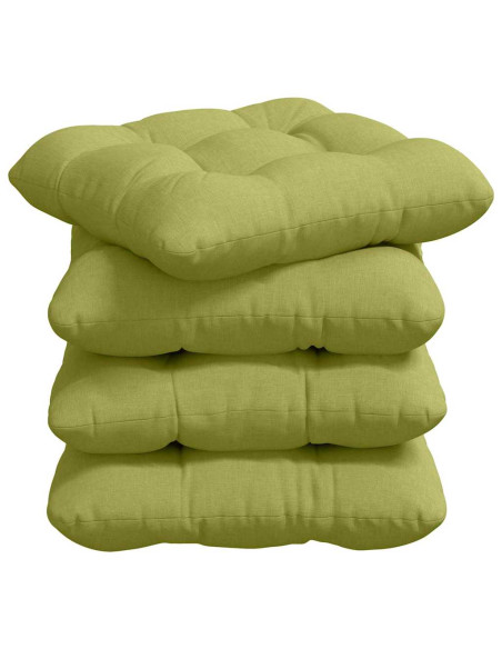 Cuscini per Seduta 4 pcs Verde chiaro 40 x 40 x 12 cm Tessuto