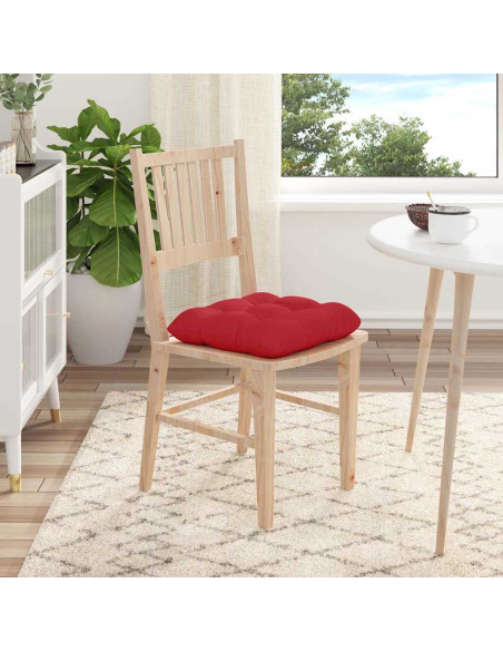 Cuscini per Seduta 4 pcs Rosso 40 x 40 x 12 cm Tessuto