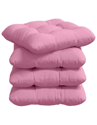 Cuscini per Seduta 4 pcs Rosa 40 x 40 x 12 cm Tessuto