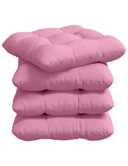 Cuscini per Seduta 4 pcs Rosa 40 x 40 x 12 cm Tessuto