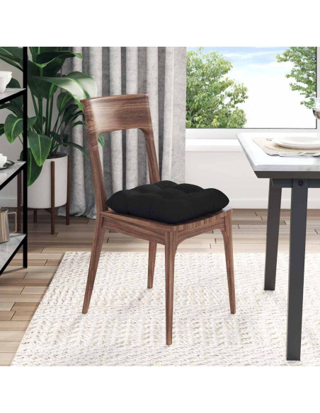 Cuscini per Seduta 4 pcs Nero 40 x 40 cm Tessuto in Microfibra