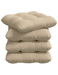 Cuscini per Seduta 4 pcs Crema 40 x 40 cm Tessuto in Microfibra 2