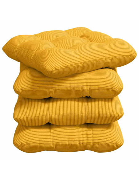 Cuscini per Seduta 4 pcs Giallo Chiaro 40 x 40 cm