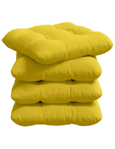 Cuscini per Seduta 4 pcs Giallo Chiaro 45 x 45 x 12 cm Tessuto 2