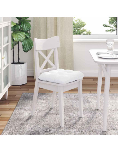 Cuscini per Seduta 4 pcs Bianco 45 x 45 x 12 cm Tessuto