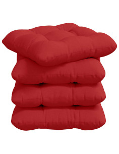 Cuscini per Seduta 4 pcs Rosso 45 x 45 x 12 cm Tessuto 2