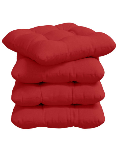 Cuscini per Seduta 4 pcs Rosso 45 x 45 x 12 cm Tessuto
