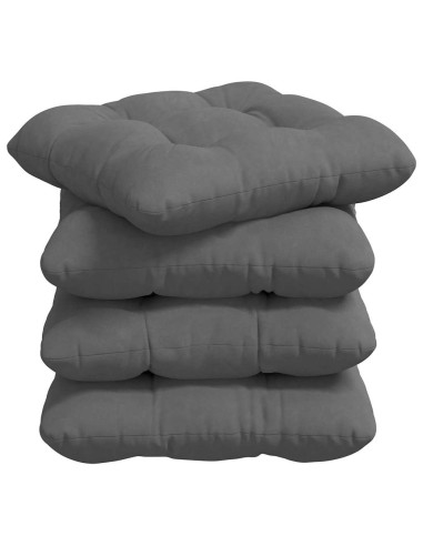 Cuscini per Seduta 4 pcs Grigio scuro 45 x 45 cm