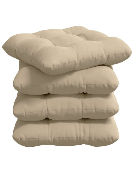 Cuscini per Seduta 4 pcs Crema 45 x 45 cm Tessuto in Microfibra
