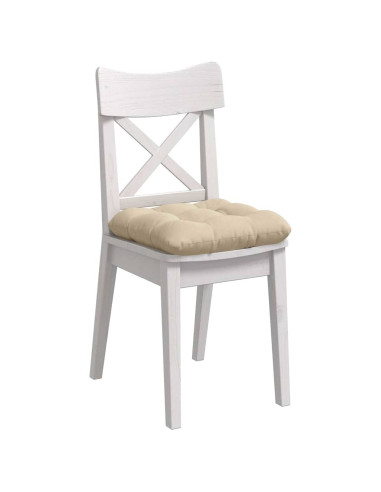 Cuscini per Seduta 4 pcs Crema 45 x 45 cm Tessuto in Microfibra