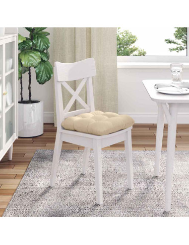 Cuscini per Seduta 4 pcs Crema 45 x 45 cm Tessuto in Microfibra