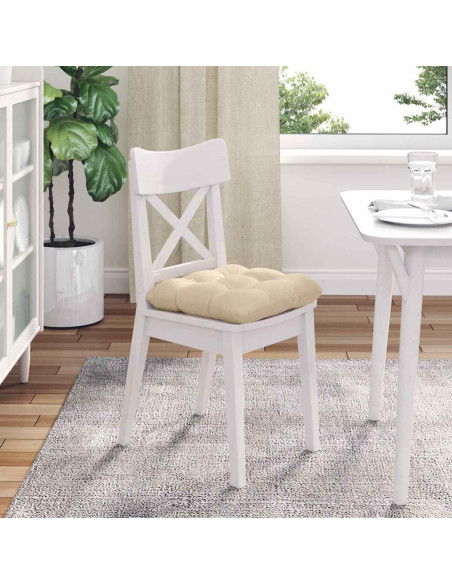 Cuscini per Seduta 4 pcs Crema 45 x 45 cm Tessuto in Microfibra