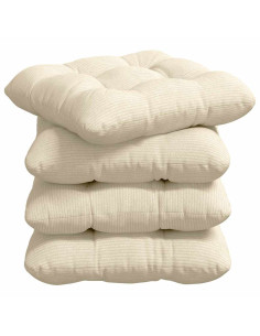 Cuscini per Seduta 4 pcs Crema 45 x 45 cm Tessuto in Cords 2