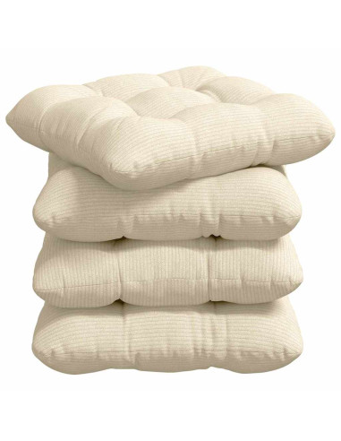 Cuscini per Seduta 4 pcs Crema 45 x 45 cm Tessuto in Cords