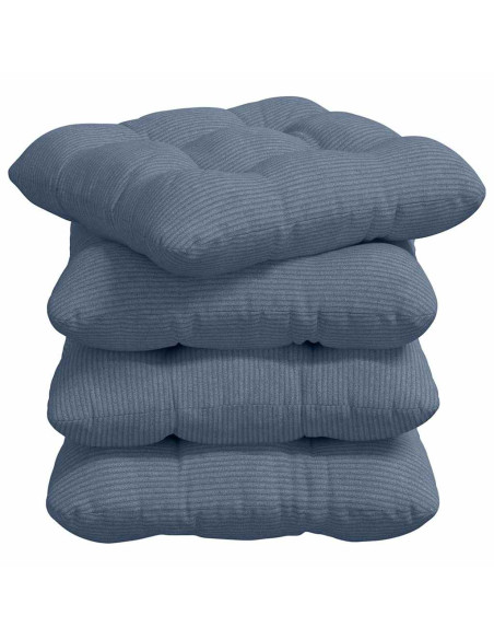 Cuscini per Seduta 4 pcs Blu 45 x 45 cm Tessuto in Cords