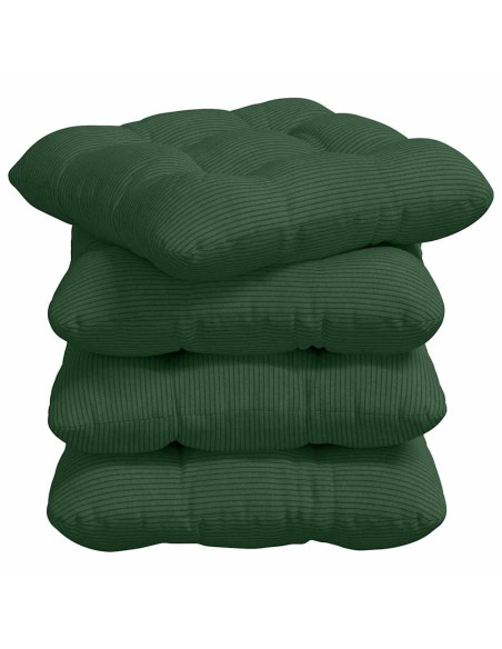 Cuscini per Seduta 4 pcs Verde Scuro 45 x 45 cm