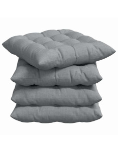 Cuscini per Seduta 4 pcs Grigio chiaro 40 x 40 x 6 cm Tessuto 2