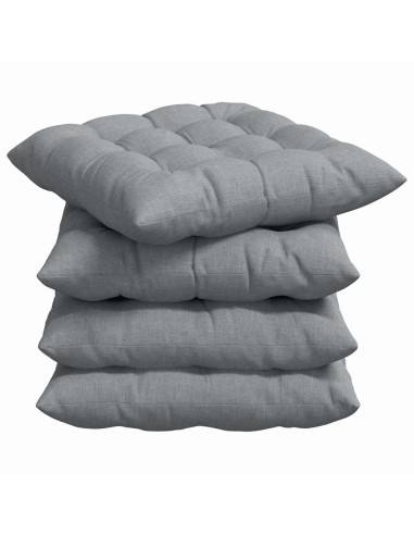 Cuscini per Seduta 4 pcs Grigio chiaro 40 x 40 x 6 cm Tessuto