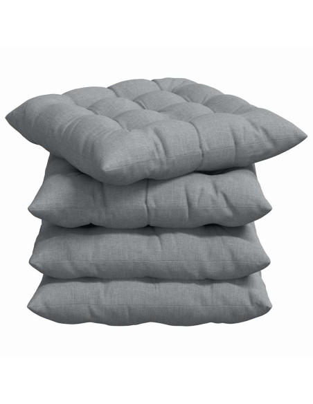 Cuscini per Seduta 4 pcs Grigio chiaro 40 x 40 x 6 cm Tessuto