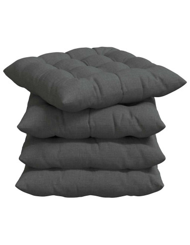 Cuscini per Seduta 4 pcs Grigio scuro 40 x 40 x 6 cm Tessuto
