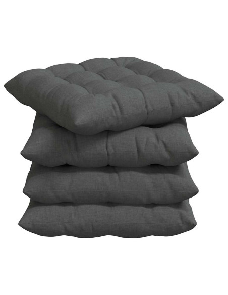 Cuscini per Seduta 4 pcs Grigio scuro 40 x 40 x 6 cm Tessuto