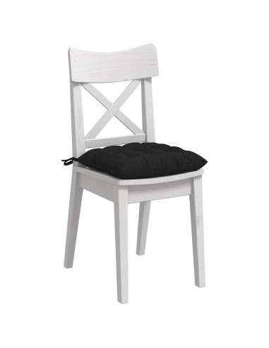 Cuscini per Seduta 4 pcs Nero 40 x 40 x 6 cm Tessuto