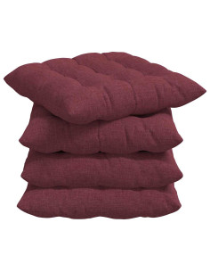 Cuscini per Seduta 4 pcs Rosso Vino 40 x 40 x 6 cm Tessuto 2