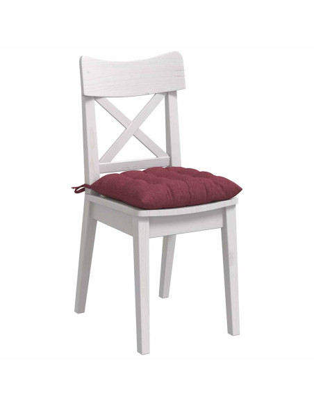 Cuscini per Seduta 4 pcs Rosso Vino 40 x 40 x 6 cm Tessuto