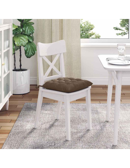 Cuscini per Seduta 4 pcs Marrone 40 x 40 x 6 cm Tessuto