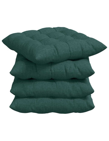 Cuscini per Seduta 4 pcs Verde Scuro 40 x 40 x 6 cm Tessuto
