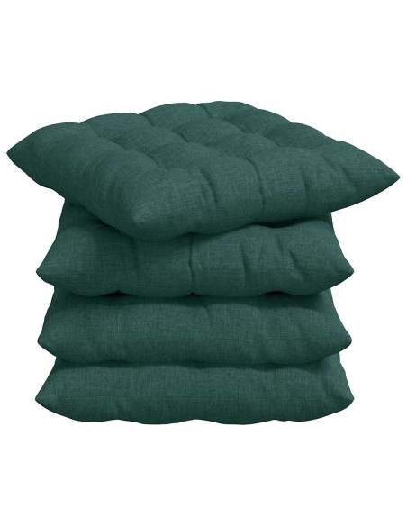 Cuscini per Seduta 4 pcs Verde Scuro 40 x 40 x 6 cm Tessuto