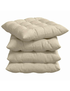 Cuscini per Seduta 4 pcs Crema 40 x 40 x 6 cm Tessuto 2