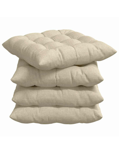Cuscini per Seduta 4 pcs Crema 40 x 40 x 6 cm Tessuto