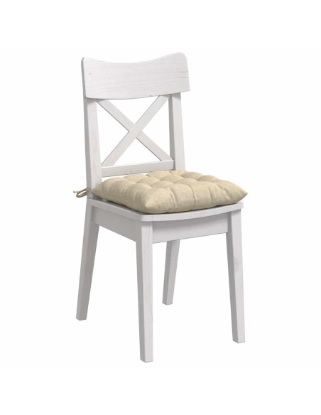 Cuscini per Seduta 4 pcs Crema 40 x 40 x 6 cm Tessuto