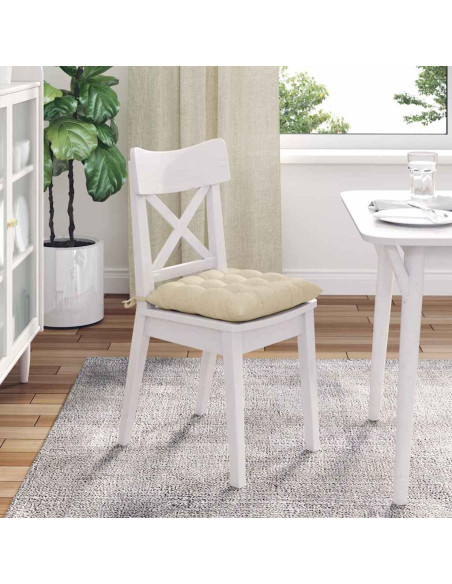 Cuscini per Seduta 4 pcs Crema 40 x 40 x 6 cm Tessuto