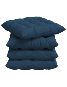 Cuscini per Seduta 4 pcs Blu 40 x 40 x 6 cm Tessuto 2