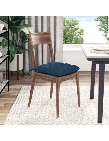 Cuscini per Seduta 4 pcs Blu 40 x 40 x 6 cm Tessuto