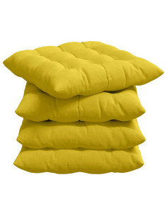 Cuscini per Seduta 4 pcs Giallo Chiaro 40 x 40 x 6 cm Tessuto 2