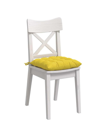 Cuscini per Seduta 4 pcs Giallo Chiaro 40 x 40 x 6 cm Tessuto