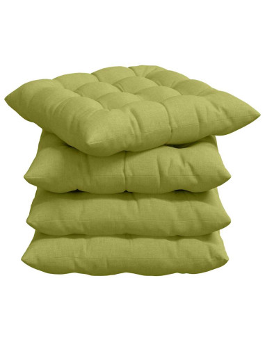 Cuscini per Seduta 4 pcs Verde chiaro 40 x 40 x 6 cm Tessuto