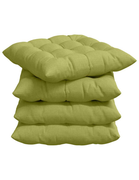 Cuscini per Seduta 4 pcs Verde chiaro 40 x 40 x 6 cm Tessuto