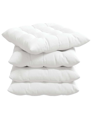 Cuscini per Seduta 4 pcs Bianco 40 x 40 x 6 cm Tessuto